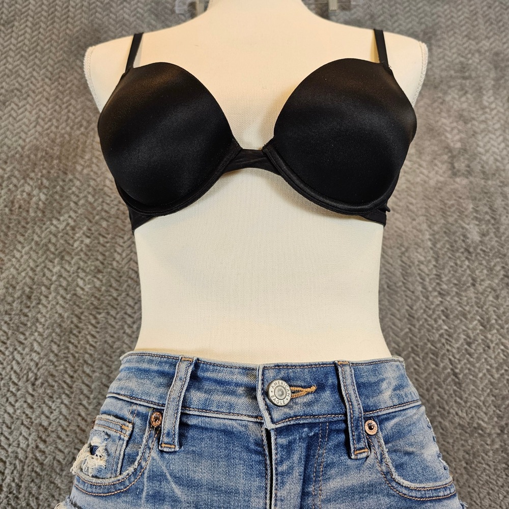 PINK Victoria's Secret Wear Everywhere Push-Up Bra‎ Black 34A Underwire Padded